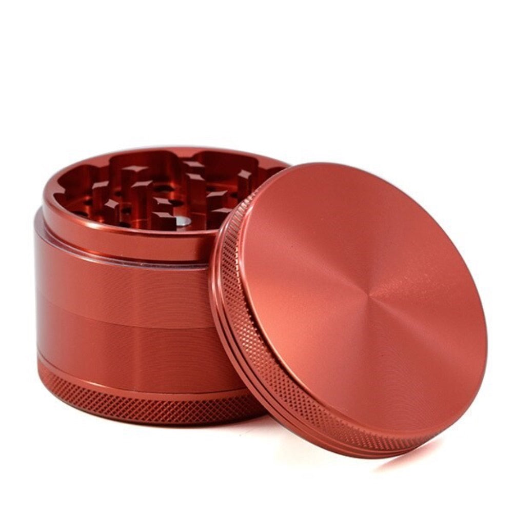 Aluminum 4-Part Herb Grinder with Pollen Screen and Magnetic Lid