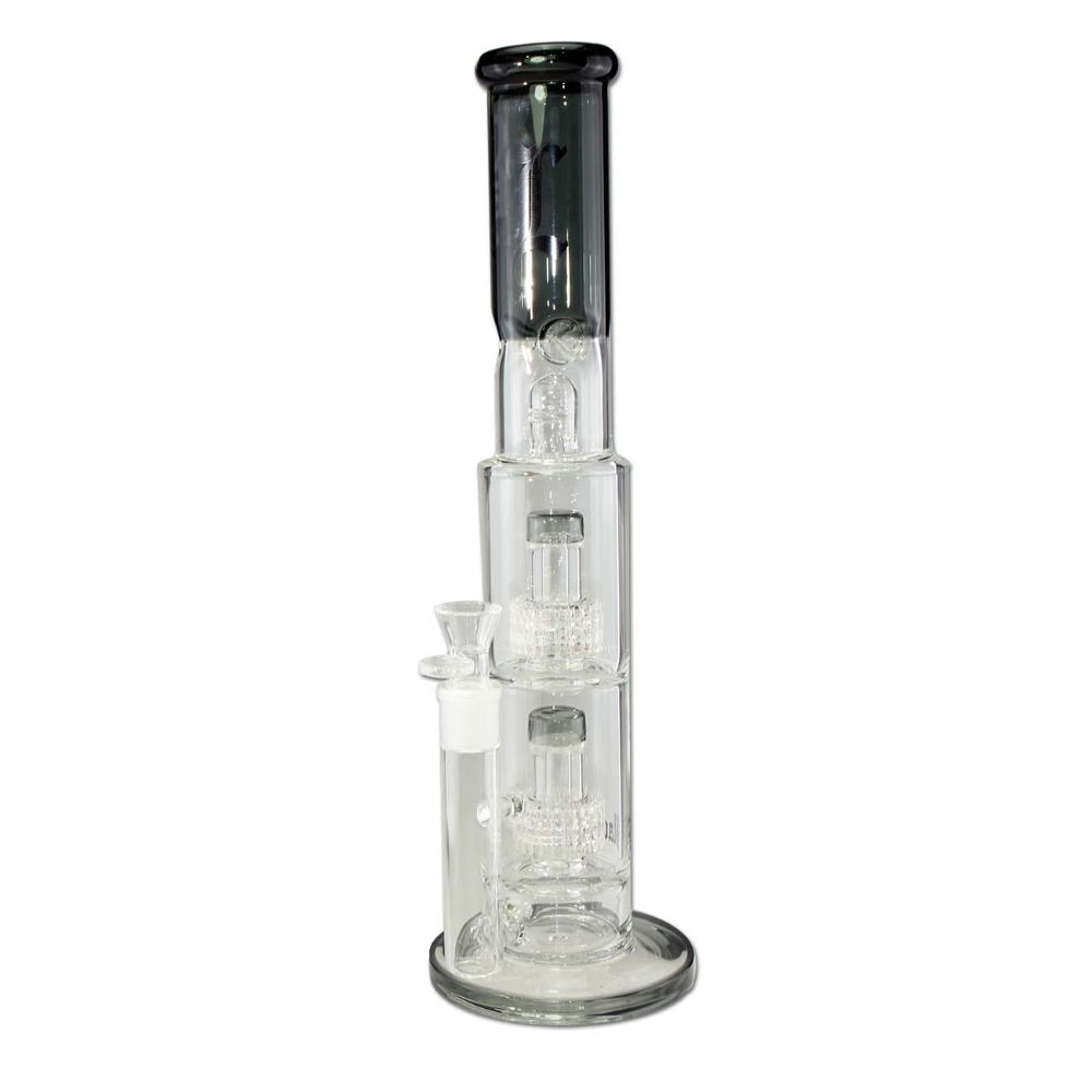 Black Leaf Double Drum Perc Ice Bong