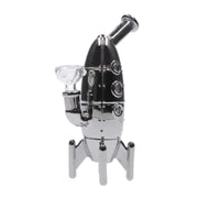 A three-quarter view of the silver DHC Originals March 2024 Rocket Bong, showcasing its sculpted design against a plain white background.