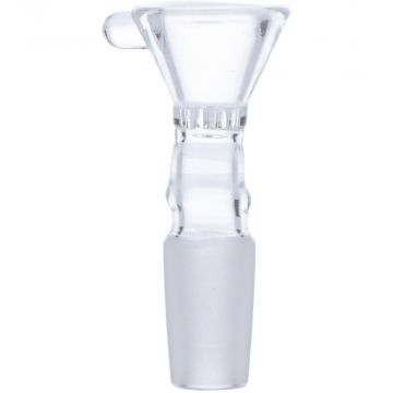 Glass Bowl with Built-In Screen and Handle | Male Joint | Clear | 14.5mm | Side View